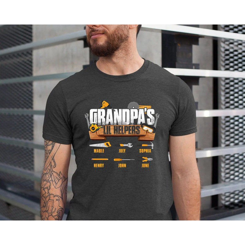 Custom Grandpa Shirt, Personalized Grandpa's Little Helpers Shirt with Grandkids Names, Mechanic Grandpa Gift, Fathers Day Gift for Grandpa.jpg
