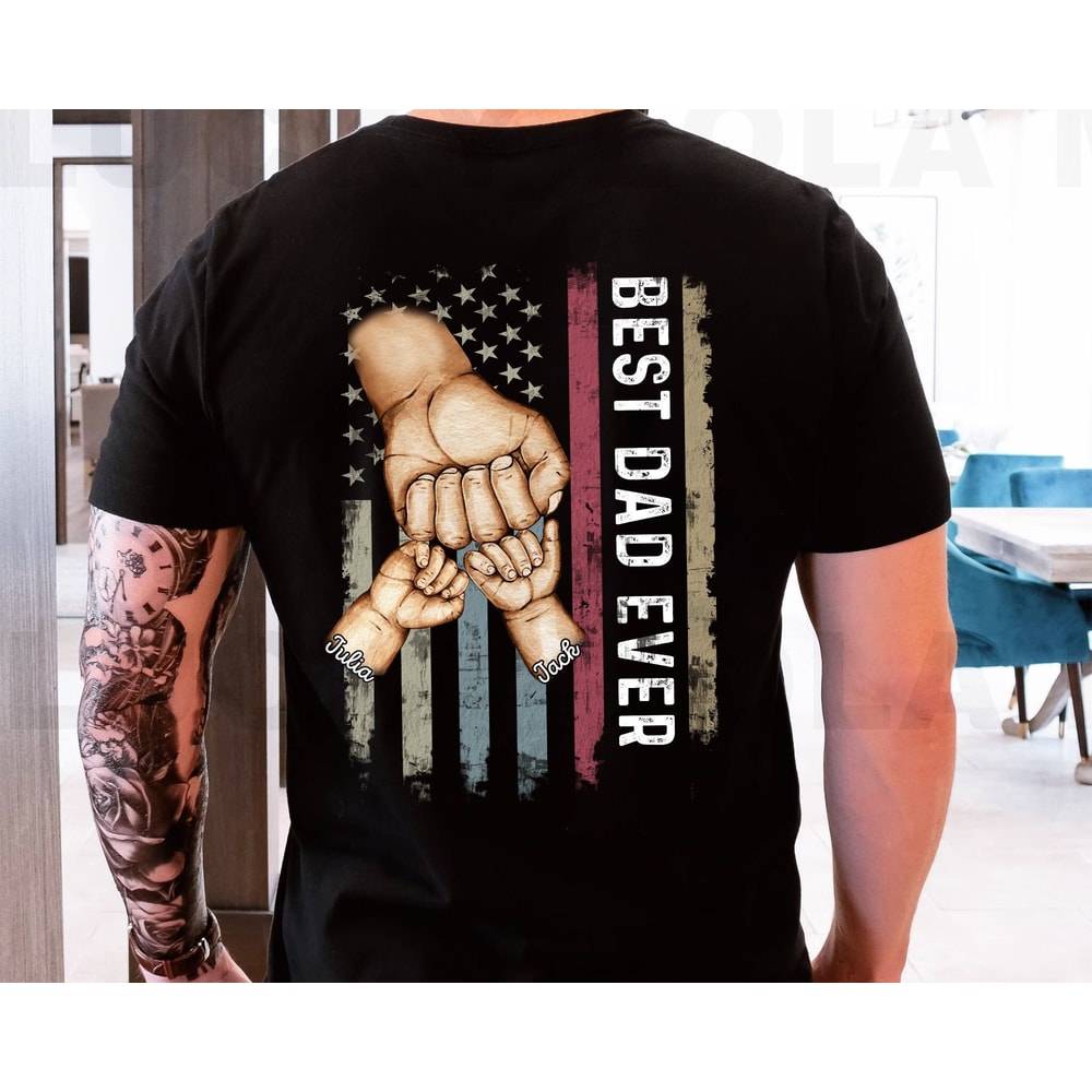 Personalized Dad Shirt, Best Dad Shirt, Custom Dad with Kids Shirt, Fathers Day Gift from Kids, Dad Birthday Gift, Daddy Shirt, Gift for Dad.jpg
