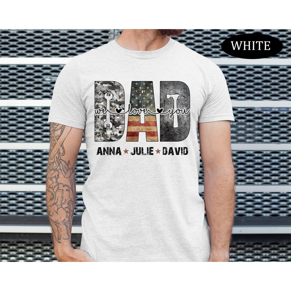 Personalized Dad Shirt, Father's Day Tshirt, Daddy Shirt, Fathers Day Gift for Husband, Dad Birthday Gift, Custom Kid Name Shirt for Dad.jpg