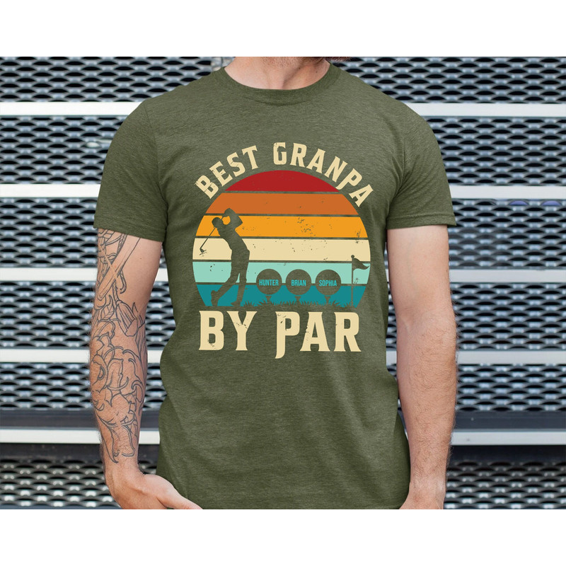 Personalized Grandpa Golf Shirt, Best Grandpa By Par Shirt, Custom Golfing Grandpa Gift, Father's Day Shirt for Grandpa, Grandpa Shirt Gifts.jpg