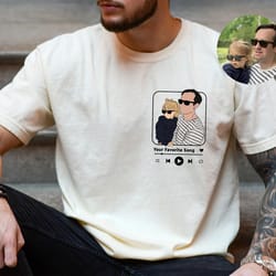 personalized photo portrait dad shirt, fathers day shirt, gift for father, custom song on pocket shirt, happy fathers