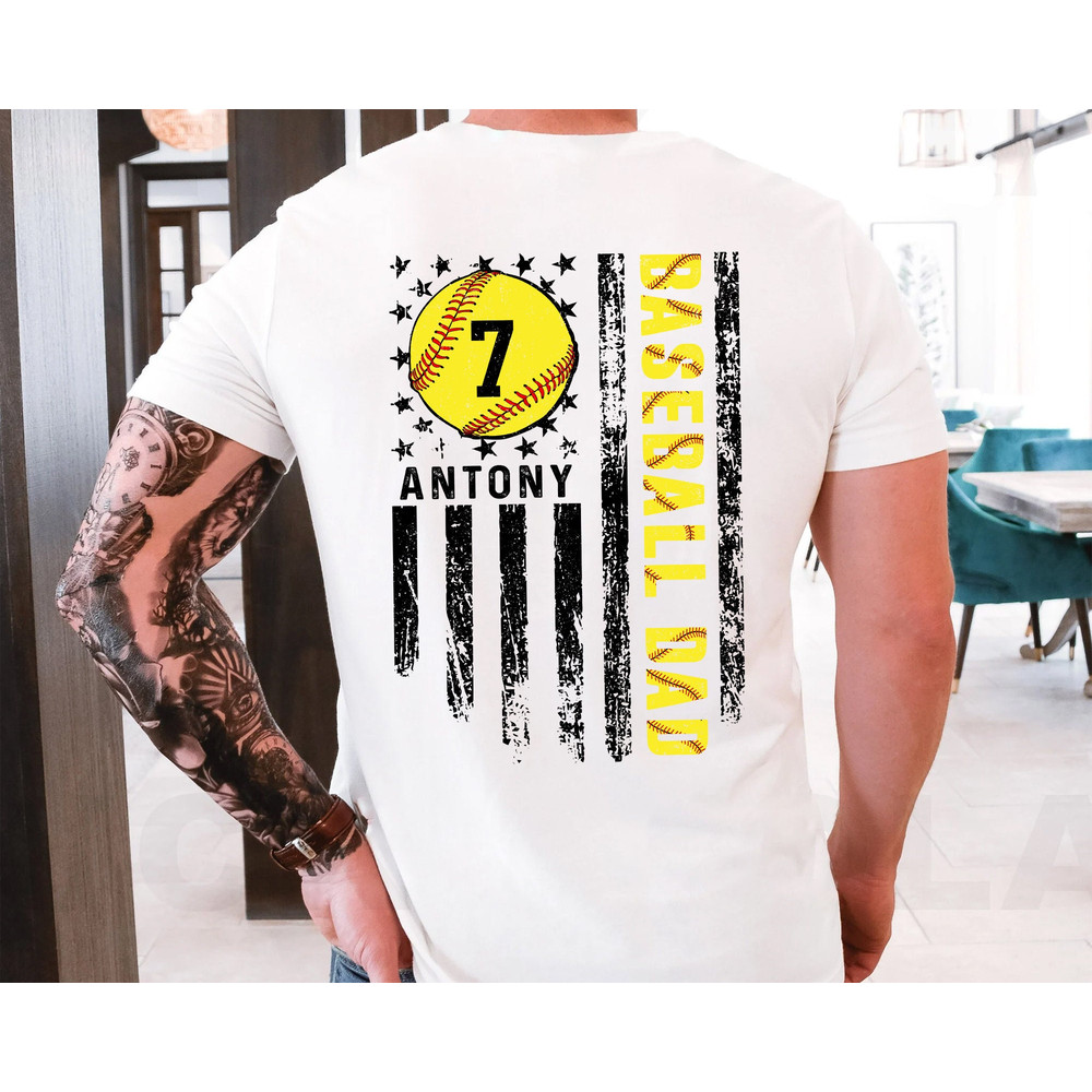 Personalized Softball Dad Shirt, Custom Name Number Softball Shirt, Softball Dad Sweatshirt, Sports Dad, Game Day Shirt, Fathers Day Gift.jpg