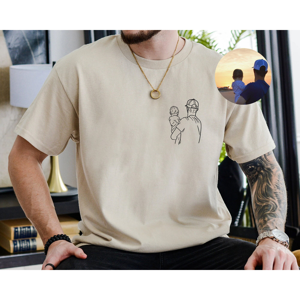 Custom Photo Shirt for Dad, Father's Day Tshirt, Personalized Dad Portrait Shirt, Fathers Day Gifts, Dad Birthday Gifts, Gift for Husband.jpg