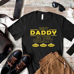 best dad in the galaxy shirt, dad birthday tee with kid names, christmas gift idea for dad, funny gift for husband, new
