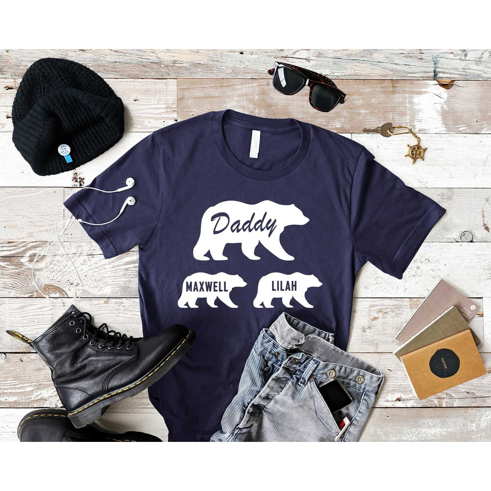 Custom Daddy Bear Shirt With Kid Names, Father's Day Shirt, Personalized Dad Shirt, Daddy Bear Tee, Dad Birthday Shirt, Gift for Husband.jpg