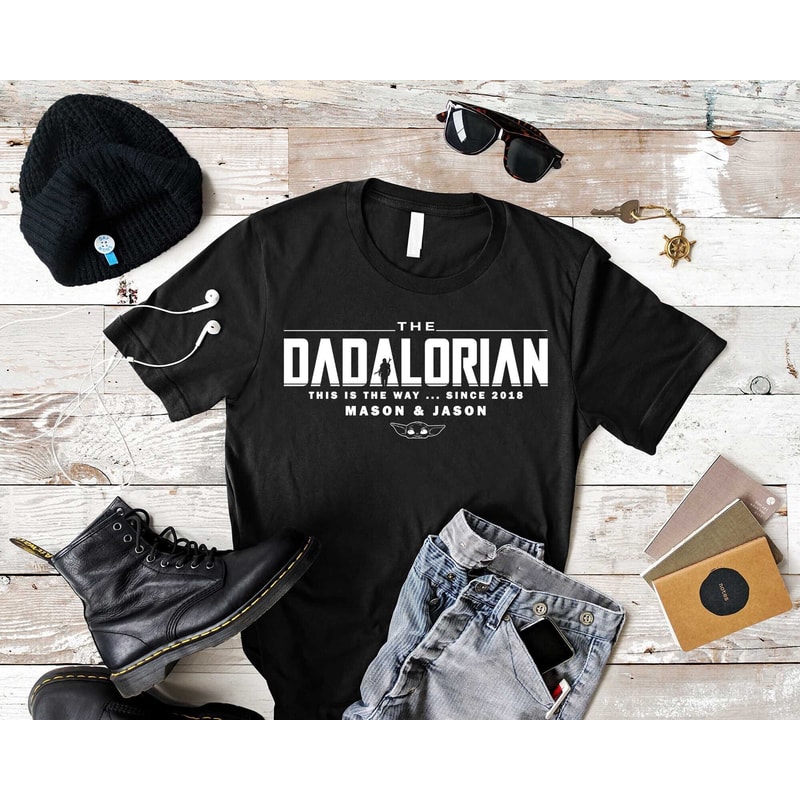 Dadalorian Shirt, Custom Father's Day Shirt With Kid Names, Personalized Dad Shirt, Men's Christmas Gift Idea, Husband Dad Birthday T-Shirt.jpg