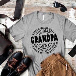 grandpa the man the myth the legend shirt, fathers day gift, funny grandpa birthday tee, vintage birthday gift for grand