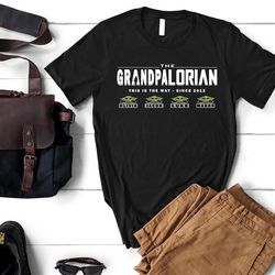 grandpalorian shirt, custom fathers day shirt with kid names, personalized grandpa shirt, mens christmas gift, husband