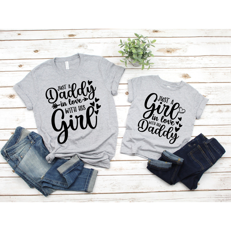 Just a Dad In Love With His Girl Daddy and me outfits daddy and daughter shirts father and daughter shirts 1st Fathers Day Shirt Gift.jpg