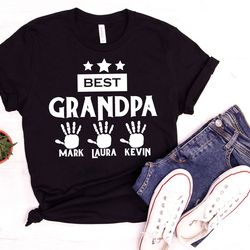 best grandpa shirt with grandkids names, grandpa shirt, fathers day gift for grandpa, grandpas birthday, gift from grand