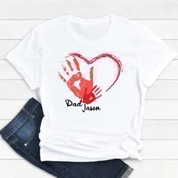 custom father and son heart t-shirt, gift for dad shirt, personalized dad shirt, fathers day gift, daddy shirt, father