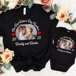 our first fathers day together shirts, fathers day matching shirt, fathers day daddy and baby outfit, fathers day gift,