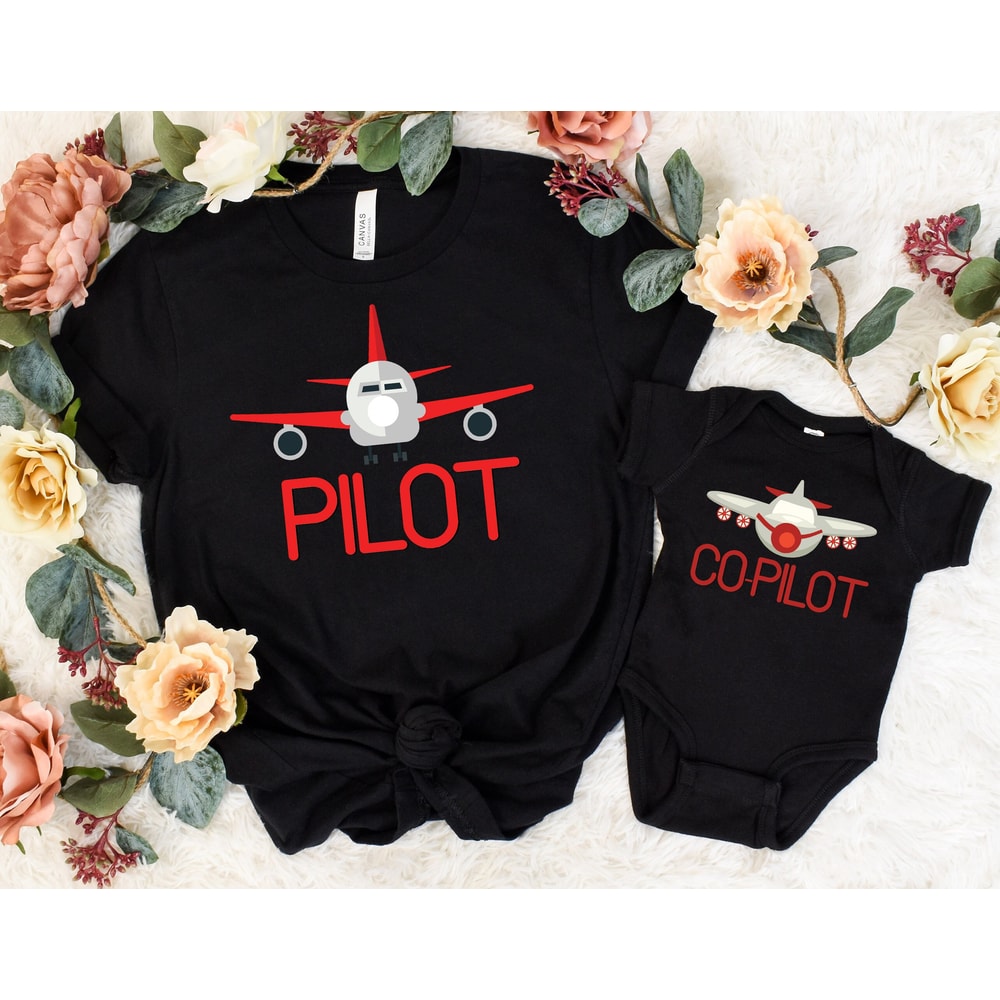 Pilot Copilot Shirts, Pilot Dad Gift, Matching Family Shirts, Father Son Gifts, Daddy And Me Shirts, Travel Adventure Shirt, Family Shirt.jpg