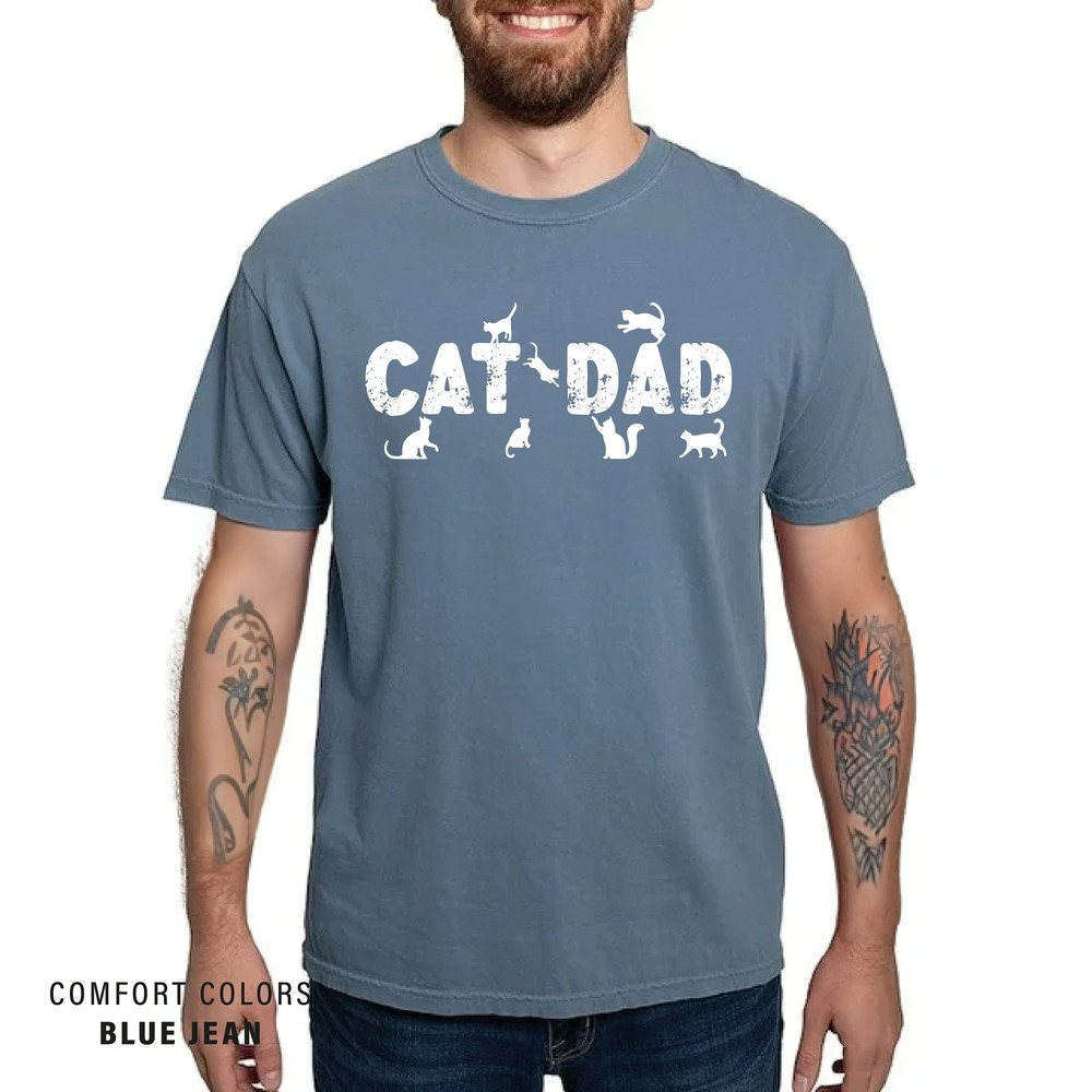 Comfort Colors Cat Dad Shirt - Cat Lover Gift - Funny Father's Day Cat Dad Gift T-Shirt - Cat Owner Men Gift.jpg