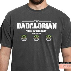 comfort colors fathers day shirt - fathers day gift from wife - custom dadalorian shirt with children names