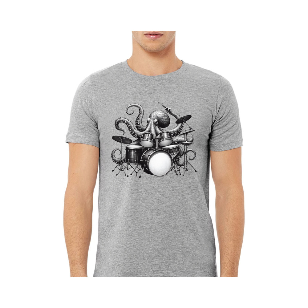 Octopus Playing Drums T-Shirt - Comfort Colors Funny Drummer Musician Shirt - Music Lover Men's Gift - Gift for Best Friend.jpg