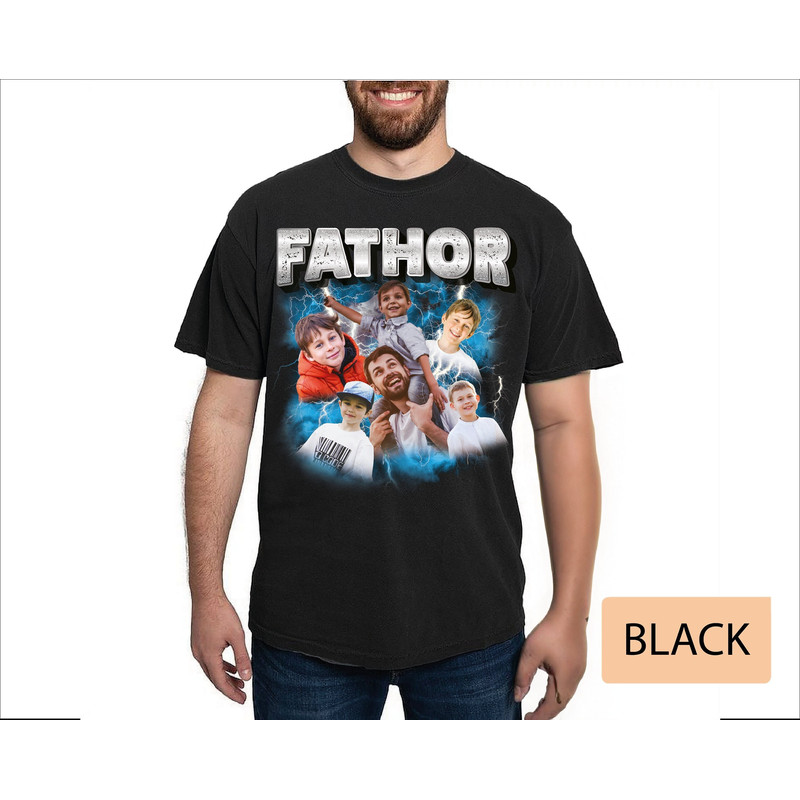 Personalized Fathers Day Shirt - Dad Photos Bootleg T-Shirt - Custom Shirt for Dady - Dad Gifts from Son.jpg