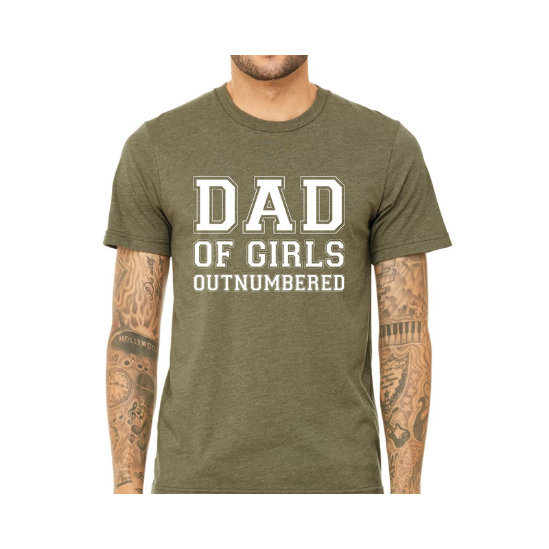 Shirt Gift from Daughter to Dad - Dad of Girls Outnumbered - Funny Comfort Colors Men T-Shirt - Dad Daughter Shirts.jpg