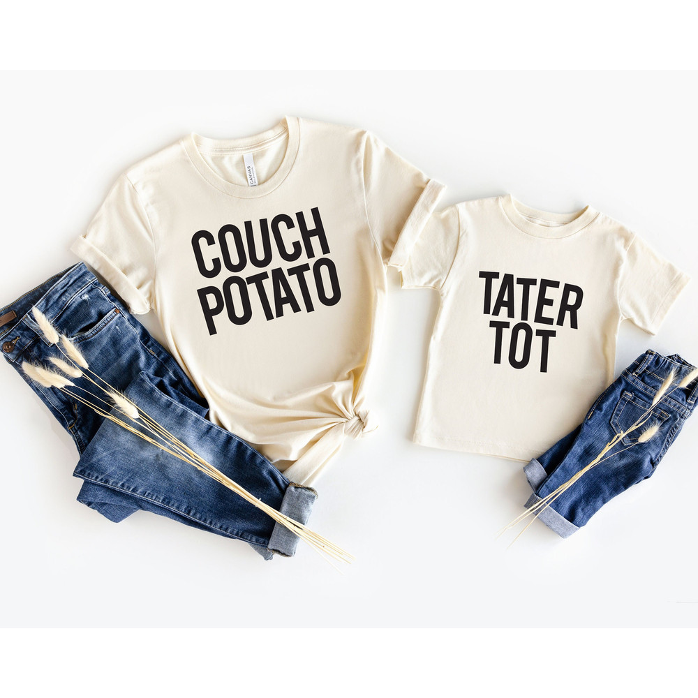 Dad and baby matching Sweatshirt gift set couch potato dad shirt tater tot baby bodysuit or shirt fun gift for fathers day birthday.jpg