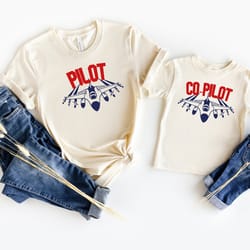 dad son family matching shirt, pilot shirt, co-pilot shirt, fathers day gift, fathers day shirt, gift for pilot, airplan