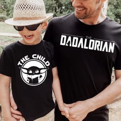 dadalorian and child shirt, first fathers day, dad and baby matching shirts, star wars dad, matching shirt father