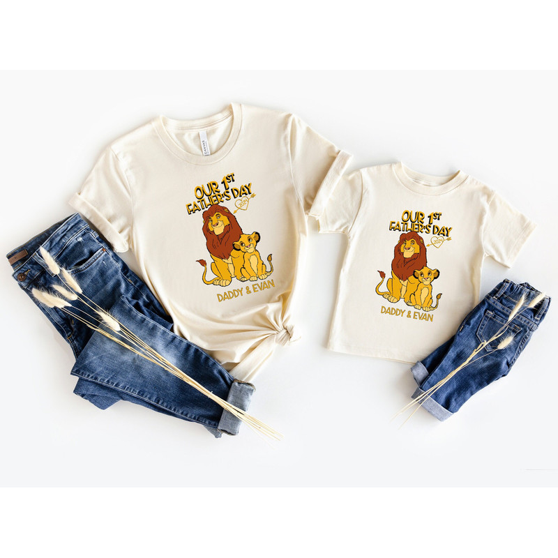 Our First Father's Day Together Shirt, First Fathers Day Personalized Matching Set, Dad & Baby Lion Tee, Father's Day Baby Gift, Dad Lion.jpg