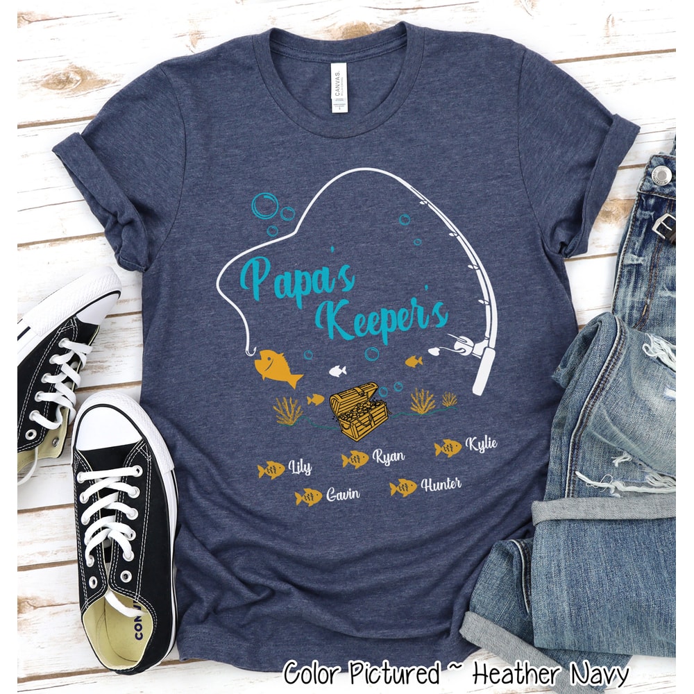 Custom Fishing Papa Shirt, Personalized Papa Shirt with GrandKids Names, Father's Day Gift for Papa, Fathers Day Shirt,Birthday Gift For Him 1.jpg