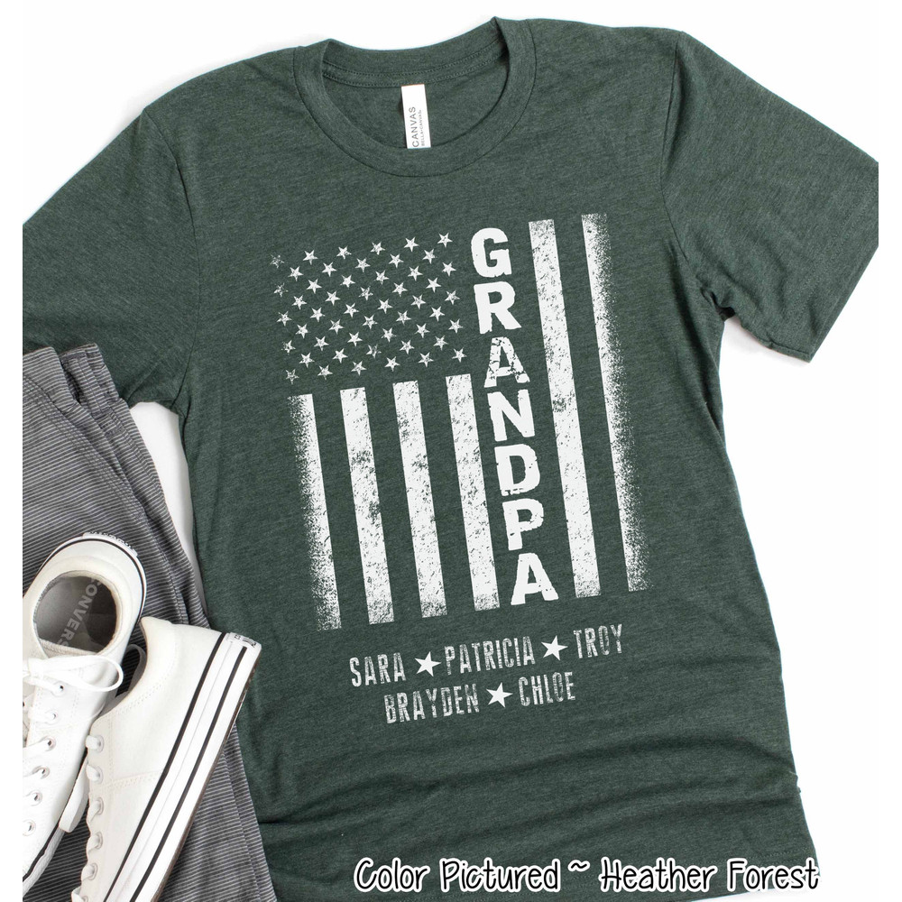 Custom Grandpa Flag Shirt, Personalized Grandpa Shirt with Kids Names, Father's Day Gift for Grandpa, Fathers Day Shirt, Gift For Him.jpg