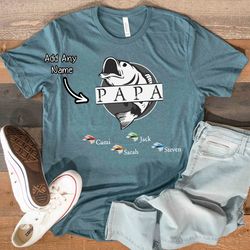 custom tshirt, father day fishing, gift for dad grandpa papa men uncle any name, personalized gifts, graphic tee