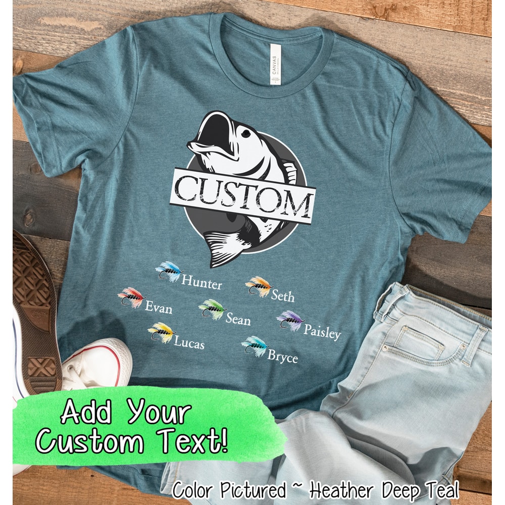 Fishing Custom Text Shirt, Personalized Custom Text Shirt with Kids Names, Father's Day Gift, Fathers Day Shirt, Birthday Gift For Him 2.jpg
