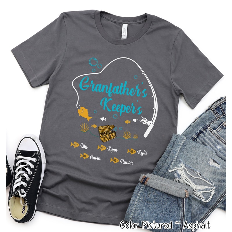 Fishing Grandfather Shirt, Personalized Grandfather Shirt with GrandKids Names, Father's Day Gift for Grandfather, Fathers Day Shirt.jpg