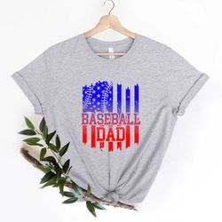 baseball dad shirt, baseball dad coach gift, game day tee for him, shirt for baseball lover, red and blue baseball shirt