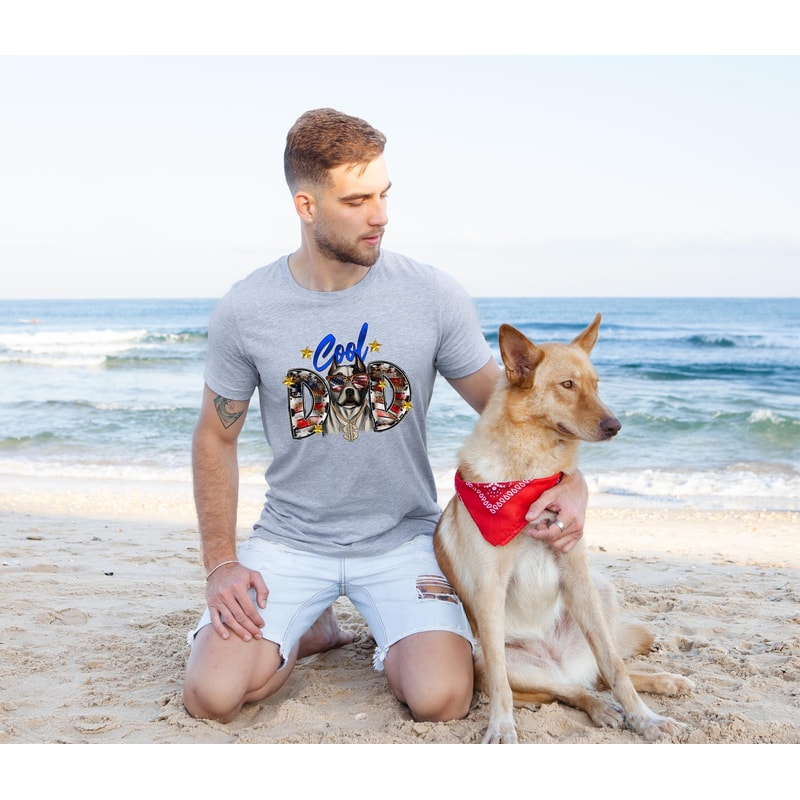Cool Dad, American Fathers Shirt, 4th of July Fathers Shirt, Pitbull Shirt, Dog Shirt, Daddy Day Shirt, Gift For Fathers, Birthday Shirt.jpg