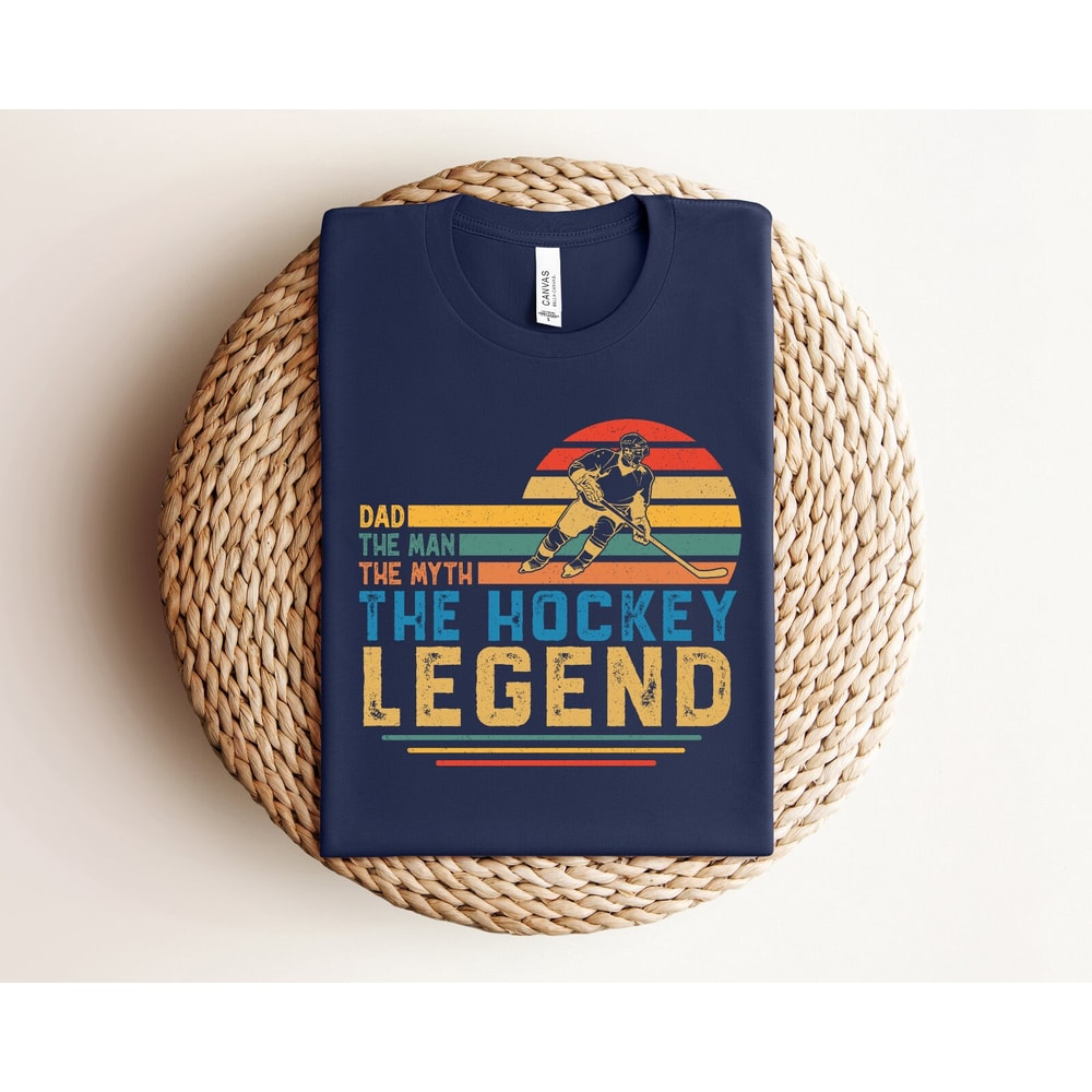 Dad The Man The Myth The Hockey Legend Tshirt, Cute Hockey Dad Gift Shirt, Funny Hockey Tshirt, Father Day Hockey Gift Tee.jpg