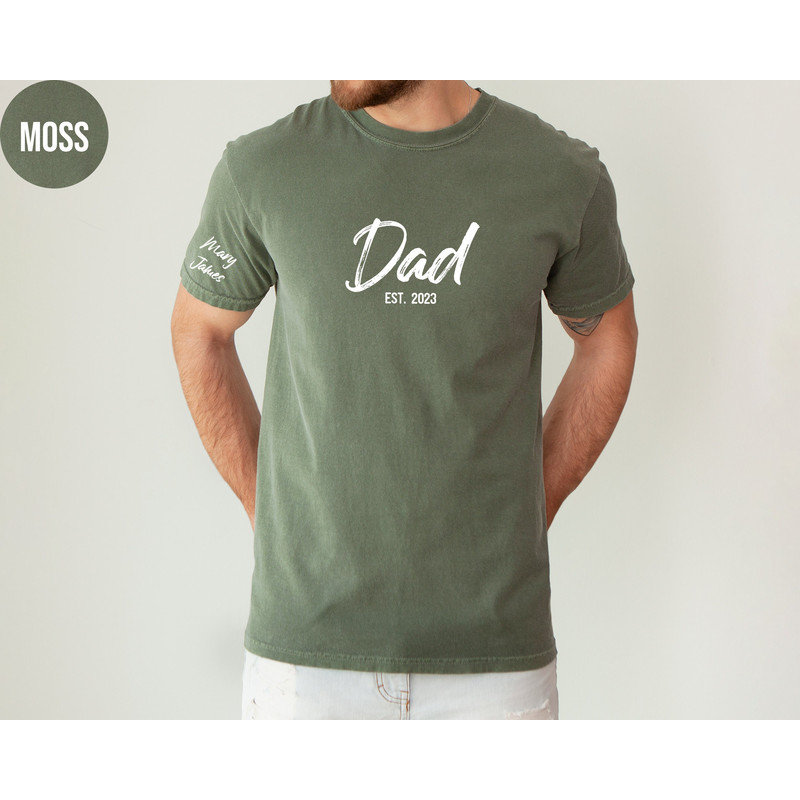 Comfort Colors Custom Dad Established Shirt With Kids Names, Personalized New Dad Tshirt, Gift for Father, Fathers Day Gifts, Dad Est Tee.jpg
