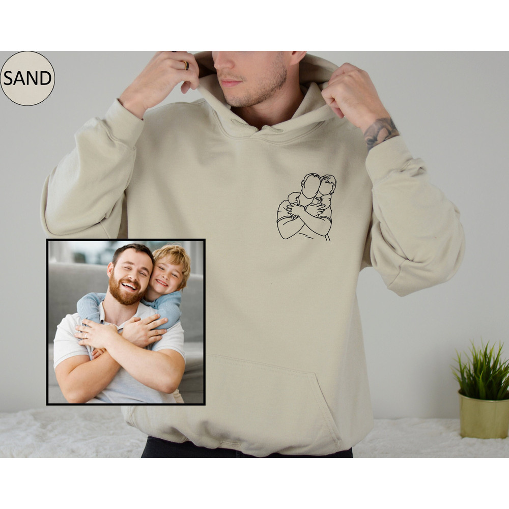 Custom Portrait from Photo Sweatshirt Custom Dad Portrait Hoodie Personalized Gift for Dad Custom Father's day Gifts for Dad Family Portrait.jpg