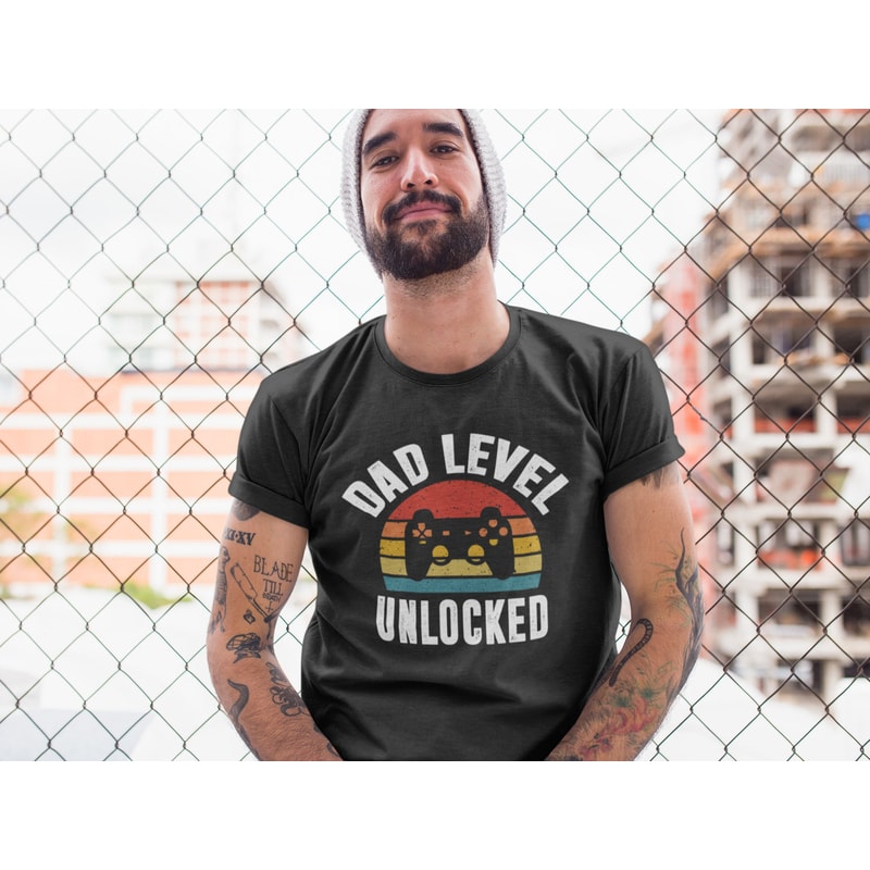 Dad Level Unlocked T-Shirt Gaming Shirt First Time Dad Dad To Be Gift Gamer Dad Funny Gift Dad Father's Day Gift Idea New Dad.jpg