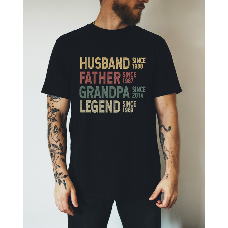 Custom Husband Father Grandpa Legend Since Tshirt, Fathers Day Sweatshirt, Happy Fathers Day, Custom Mens T Shirts, Husband Grandpa Gifts.jpg