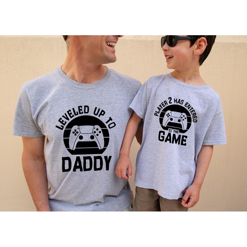 Leveled up Shirt,Dad and son matching Shirts Shirt,New Dad Shirt,Dad Shirt,Daddy Shirt,Father's Day Shirt,Gift for Dad.jpg