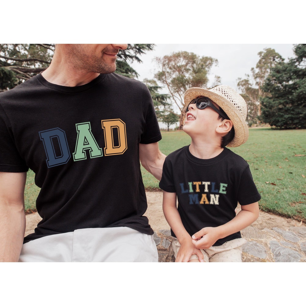 Retro Little Man And Dad Matching Shirts, Retro Boys And Dad Shirt, Dad and Son matching Shirt,daddy and me shirt,Father birthday Gift.jpg