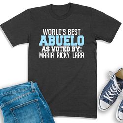abuelo shirt, personalized grandpa shirt, worlds best abuelo, gift for abuelo, spanish grandpa gift, abuelito shirt, abu