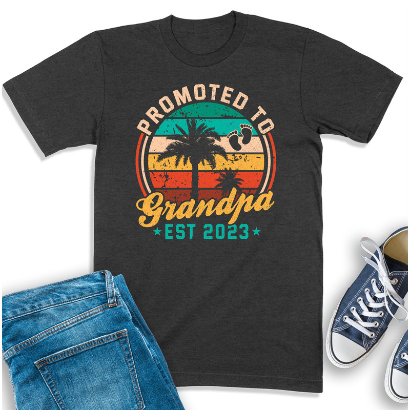 Promoted To Grandpa Est 2023 Shirt, Pregnancy Announcement, Gift For Grandpa, Grandfather To Be, Grandpa Sweatshirt, New Grandpa Shirt.jpg