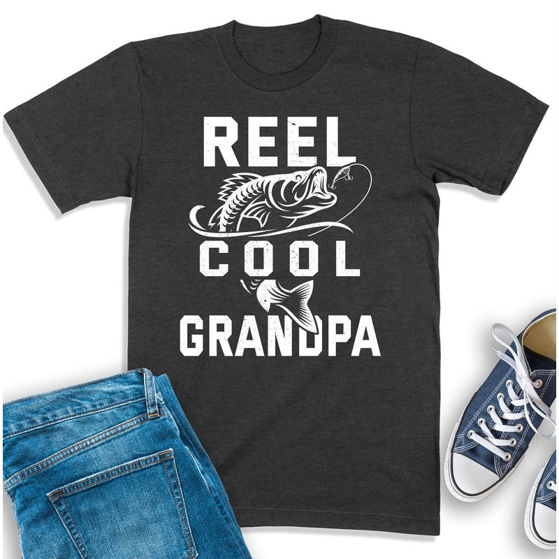 Reel Cool Grandpa Shirt, Grandpa Fishing Sweatshirt, Fishing Gift For Men, Funny Fishing Shirt, Gift For Grandpa, Fisherman Birthday Tee.jpg