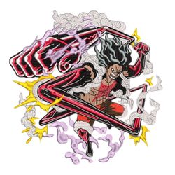 one piece bounty rush snake man luffy embroidery file