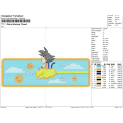 Goku Cloud Nimbus Design Embroidery Design Embroidery Design, Machine embroidery pattern, Anime Pes Design File