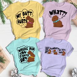 chocolate bunny easter shirt, funny butt bunny shirt, sibling shirts, family matching easter shirts,my butt hurts shirt