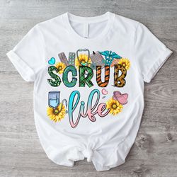 Groovy Scrub Life Shirt, Leopard Scrub Nurse Shirt, Sunflower Registered Nurse Shirt, Nursing Assistant Shirt,Nurse Week
