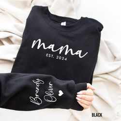Custom Mama Sweatshirt with Children Name on Sleeve, Personalized Mama Sweatshirt, Mothers Day Shirt, Gift for Mom, Mini