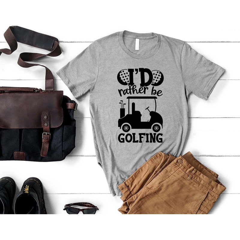 I'd Rather Be Golfing, Funny Golf Shirt, Father's Day TShirt, Golf Lover Gift, Golf Tee, Vintage Golf, Christmas Gift for Dad & Grandpa.jpg