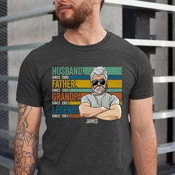 Custom Grandpa Shirt, Personalized Fathers Day Shirt for Grandpa, Funny Birthday Gift for Men, Husband Father Grandpa